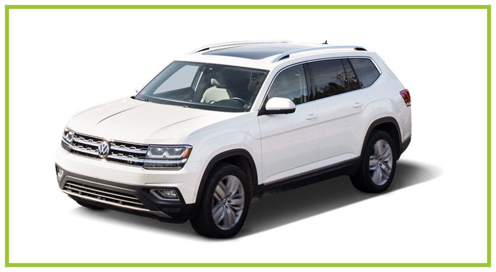 Best Mid-Size SUV: Volkswagen Atlas <p>The name VW isn't just for small, zippy rides. This three-row SUV is a top practical pick.
</p><p><strong data-redactor-tag="strong" data-verified="redactor"><strong data-redactor-tag="strong">STANDOUT FEATURES: </strong><span class="redactor-invisible-space" data-verified="redactor" data-redactor-tag="span" data-redactor-class="redactor-invisible-space"></span></strong>It has much better storage than others in the category — tons of space in the center console and third row, and more with the seats folded down. We were also wowed by its solid braking and handling around corners.
</p><p><strong data-redactor-tag="strong" data-verified="redactor">GOOD TO KNOW: </strong>Many helpful features like adaptive cruise control, lane departure warning and blind spot monitoring don't come standard and are added according to trim level instead.
</p><p><strong data-redactor-tag="strong" data-verified="redactor">LAB LOWDOWN:</strong> This gives you the best of both worlds — an effortless drive and an interior spacious enough for a carload of kids <em data-redactor-tag="em" data-verified="redactor">and</em> adults.
</p><p><a href="http://www.vw.com/models/atlas/" target="_blank">2018 Volkswagen Atlas,</a> <em data-redactor-tag="em" data-verified="redactor">$31,675 (base price), $42,065 (tested price)</em></p>