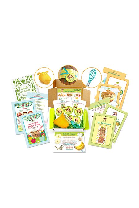 kidstir box with recipes and cooking utensils for kids, good housekeeping pick for best subscription boxes for kids