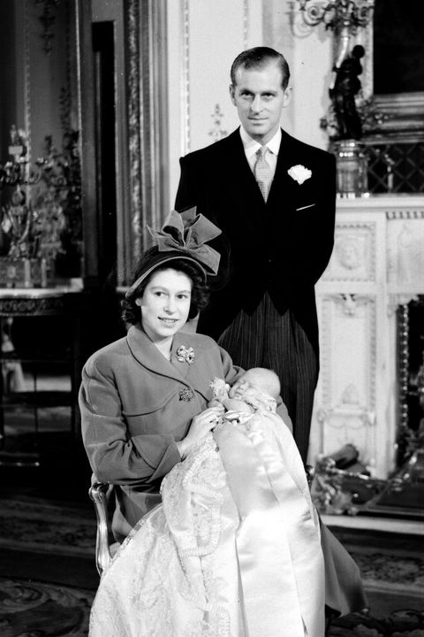 queen elizabeth and prince philip with baby prince charles