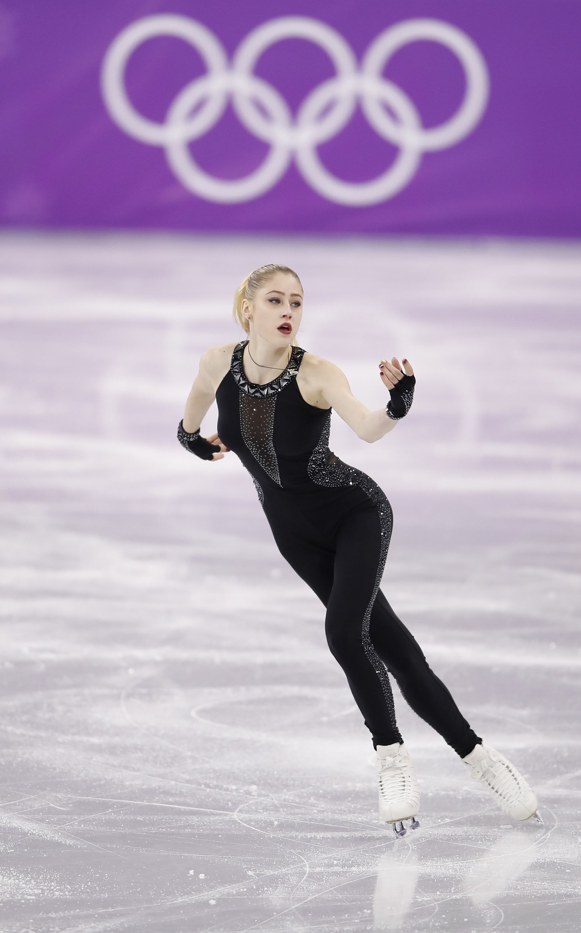 Latvian Figure Skater Diana Nikitina Wears a Sequined Catsuit for Her Short Program