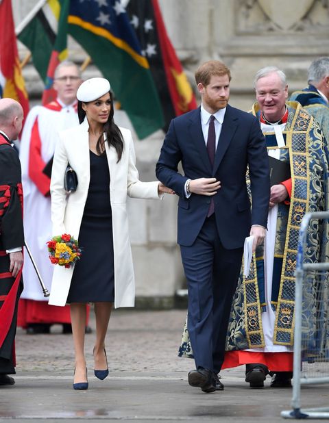 meghan markle white coat commonwealth day service