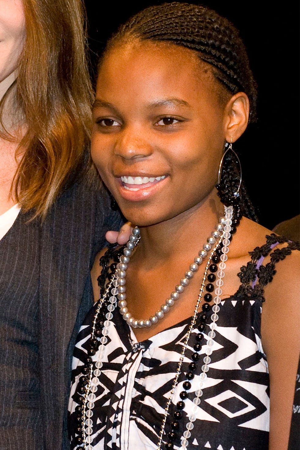 Hair, Hairstyle, Cornrows, Eyebrow, Beauty, Black hair, Lip, S-curl, Long hair, Smile, 