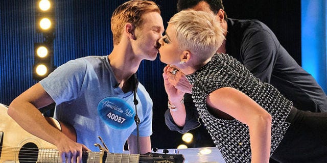 american idol airs unwanted kiss between katy perry and contestant