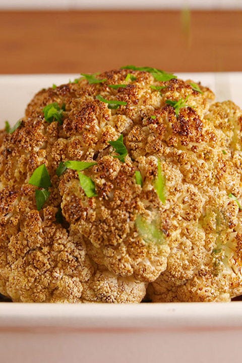 a close up of balsamic roasted cauliflower