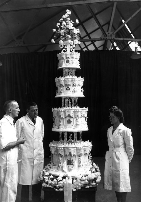 The Queen and Prince Philip's wedding cake.