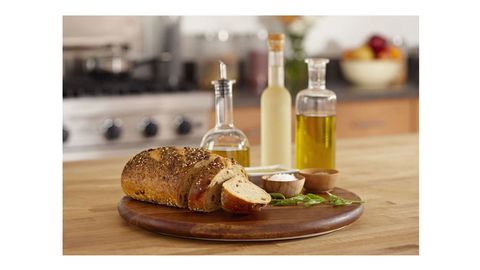 lazy susan with bread and olive oil