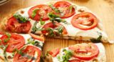 tomato basil fresh mozzarella pizza