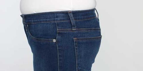 jeans to diminish a protruding stomach