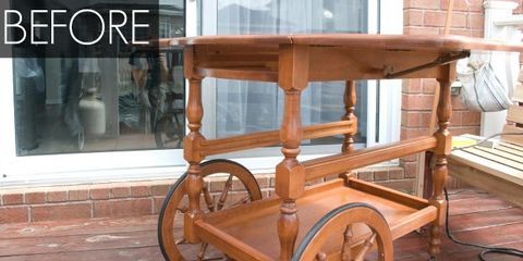 childrens wooden tea cart