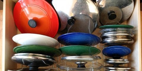 Pot Lid Organizers - Kitchen Organizing Ideas