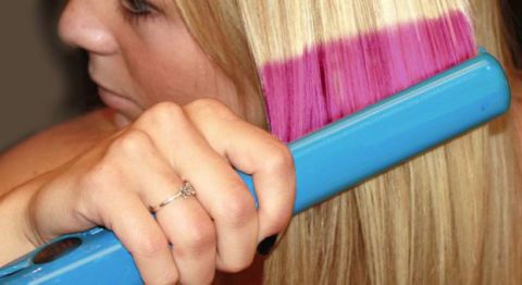 can you flat iron dyed hair