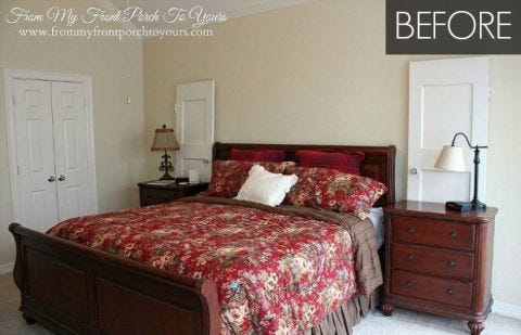 Light Blue Bedroom Makeover Budget Before And After Image