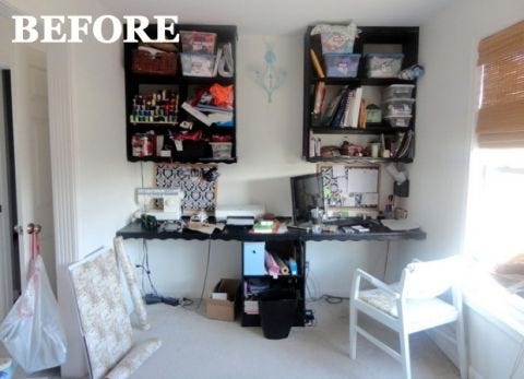 before and after home office home organizing ideas
