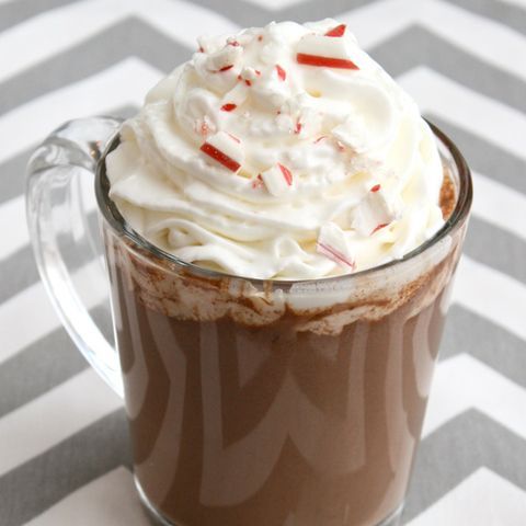 slow cooker peppermint bark hot chocolate   christmas cocktails