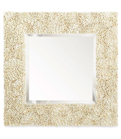 white shell flower mirror