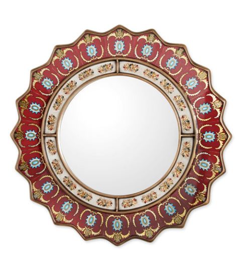 hand painted medallion mirror