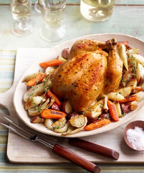 roasted chicken winter vegetables