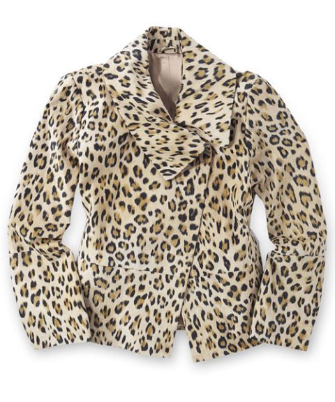 Leopard-Print Suede Jacket
