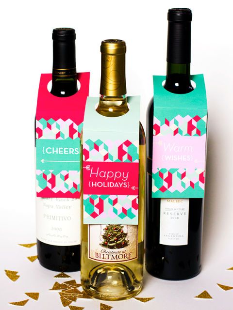 DIY Wine Wrap Ideas Cute Ways To Wrap Wine Bottles   54ff6ff7e7240 Holiday Print Wine De 