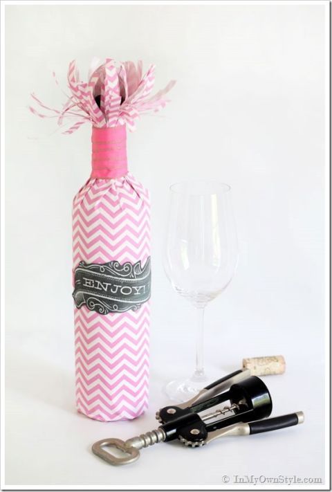 DIY Wine Wrap Ideas Cute Ways To Wrap Wine Bottles   54ff6ff968676 Wrapping Paper Wine Wrap De 