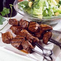Sirloin Steak Kabobs with Caesar Salad