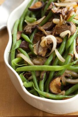 green beans mixed mushrooms