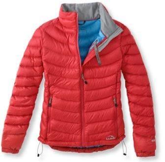 red lightweight puffer jacket women's