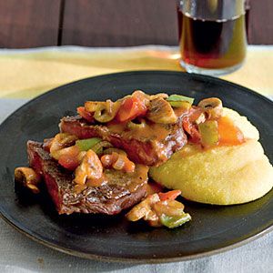 Italian-Steak-and-Peppers-with-Creamy-Polenta-Recipe