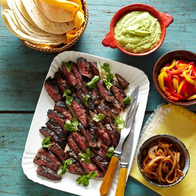 Red Curry Marinated Skirt Steak Fajitas