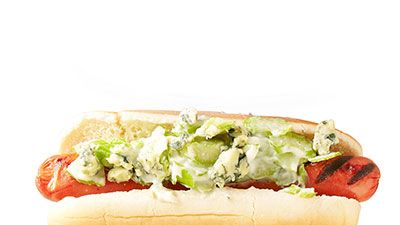 Blue Cheese Hot Dogs - A Seasoned Greeting