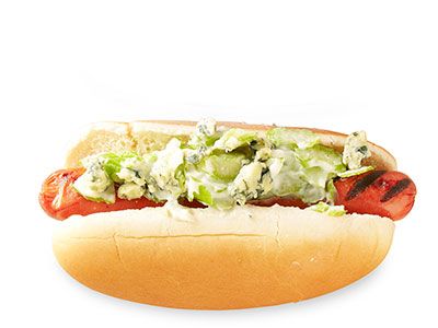 Blue Cheese Hot Dogs - A Seasoned Greeting
