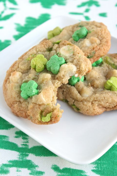 close up of half eaten lucky charm cookies