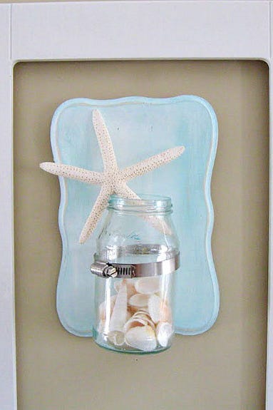 Mason Jar Craft - Seashell Sconce Mason Jar Craft - Seashell Sconce