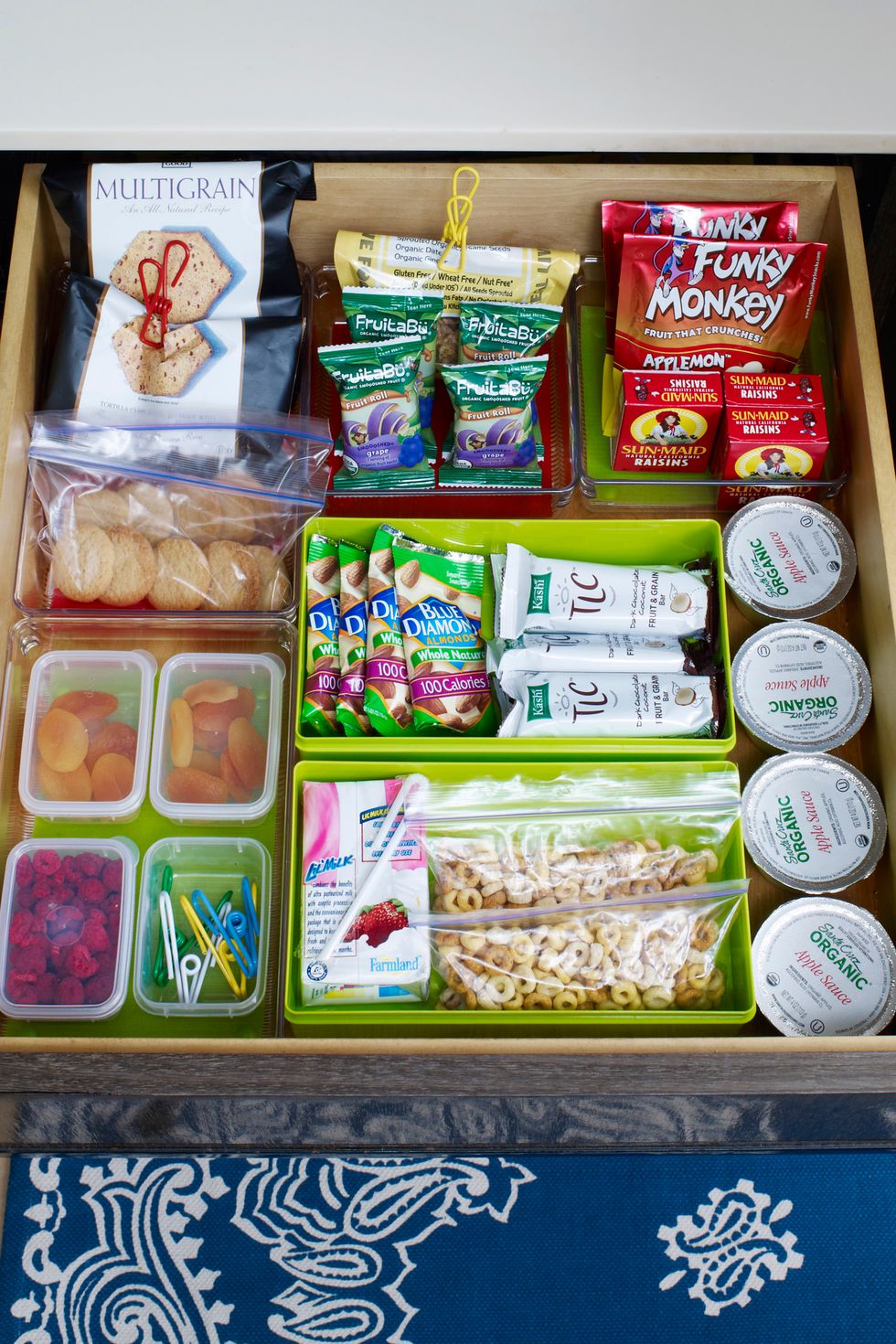snack packages in drawer
