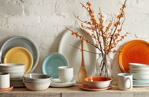 Branch, Serveware, Dishware, Twig, Orange, Porcelain, Wall, Flowerpot, Drinkware, Ceramic, 