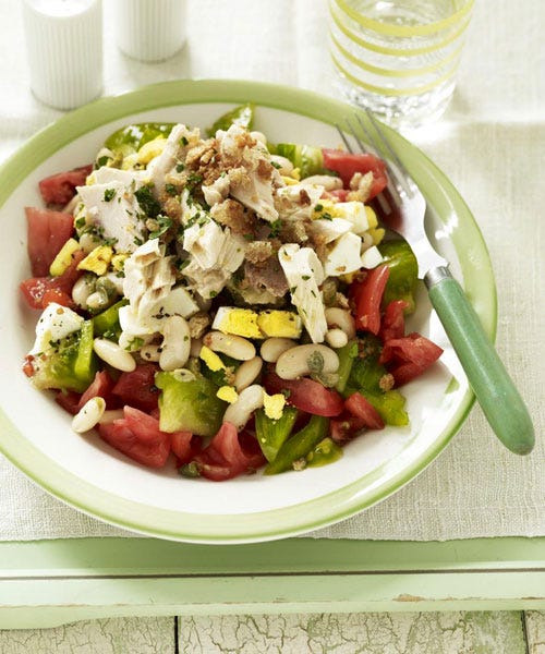 layered tuna and tomatoes