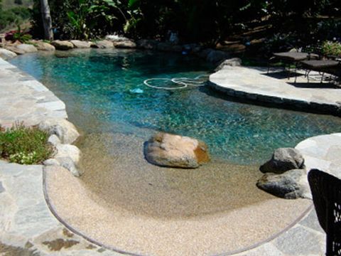Swimming pool, Rock, Flagstone, Water feature, Landscape, Leisure, Backyard, Landscaping, Pond, 