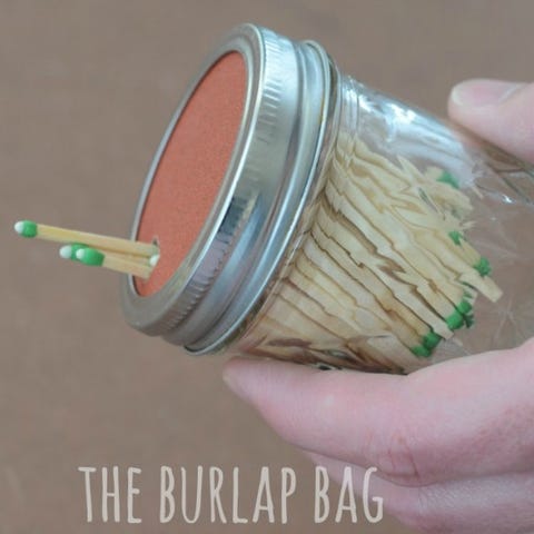 Mason Jar Crafts - Match Holder Mason Jar Crafts - Match Holder