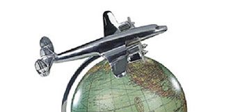 vintage globe with airplane