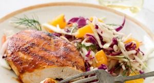 barbecue cutlets with citrus slaw