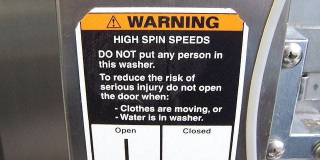 Crazy warning labels on products
