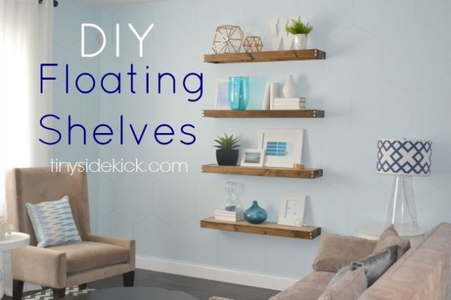 DIY Floating Bathroom Shelves - Shades of Blue Interiors