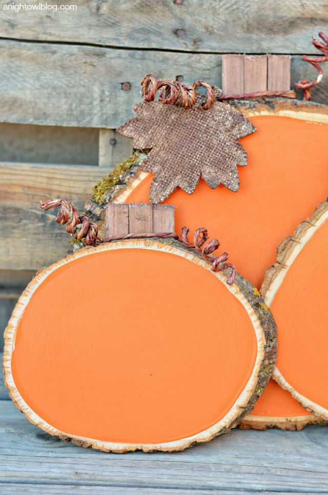 Rustic Pumpkin Crafts DIY Fall Decor   54ff64c3ce2a1 Painted Wood Slice Pumpkins De 