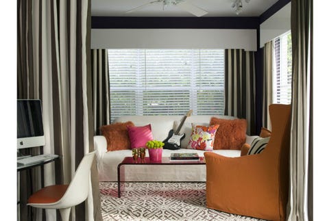 patterned floors curtains colorful pillows and clairs