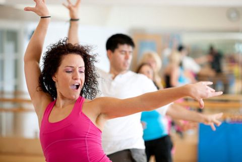 woman dancing in a class