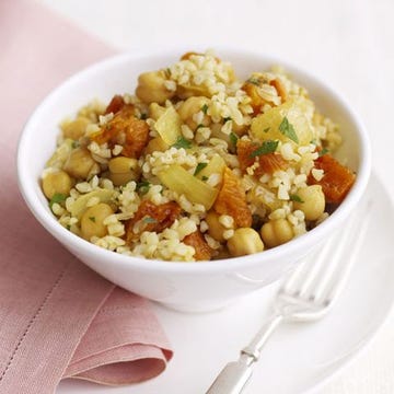 Bulgur Pilaf with Garbanzos and Dried Apricots