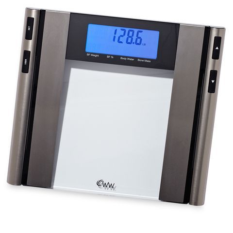 Weight Watchers by Conair Glass & Satin Nickel Body Analysis Scale
