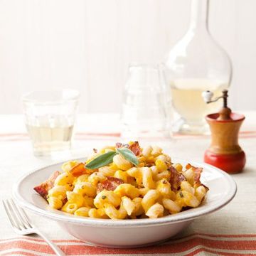 cavatappi with butternut squash and bacon