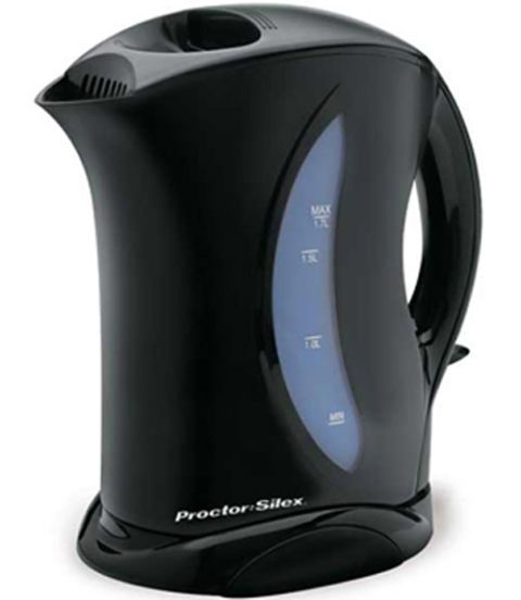 proctor silex 1.7 liter cordless electric kettle