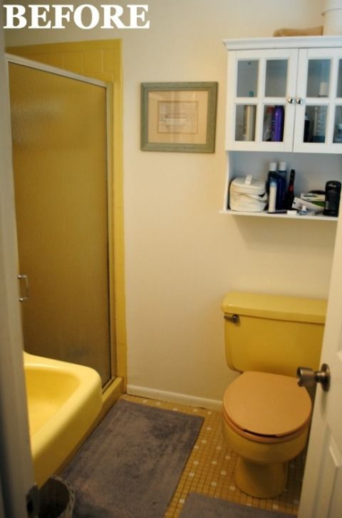  Yellow  Bathroom  Makeover Bathroom  Before and After